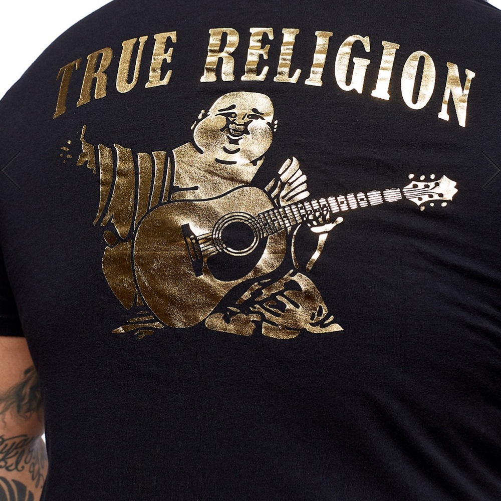 NWT TRUE RELIGION SOLID GOLD BUDDHA CREW TEE SHIRT - Picture 4 of 5